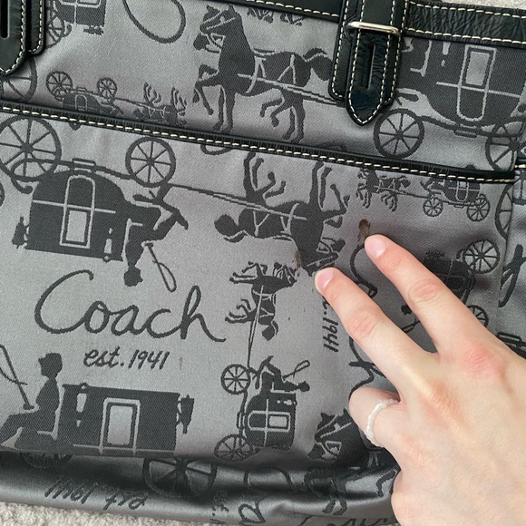 Vintage Coach Gray Tote Bag - Picture 5 of 7